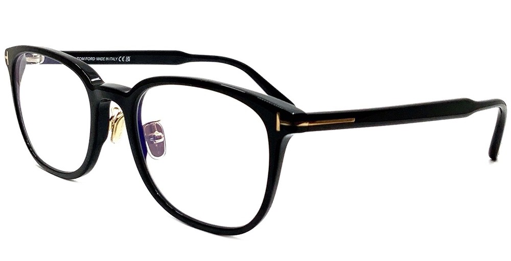 Tom Ford TF6053-D-B ECO - 001 - 53 - CON LENTI CON FILTRO LUCE BLU-VIOLETTA Montature ottiche Black Pantó / Rounded