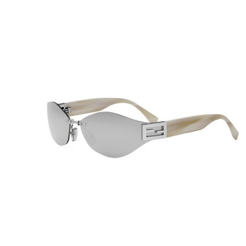 Fendi FE40159U - 16C - 74 Occhiali da sole Silver Shield