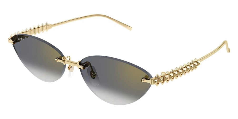 Cartier CT0543S Clash de Cartier - 001 - 58 Occhiali da sole Gold Cat Eye