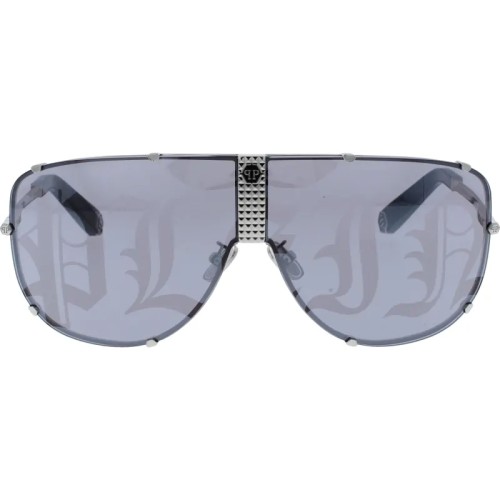 Philipp Plein SPP075 STUD 579L Occhiali da sole Silver Shield