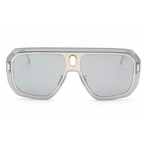 Philipp Plein SPP050 ADVENTURE MASK - 579X Occhiali da sole Silver Pilot (Aviator)