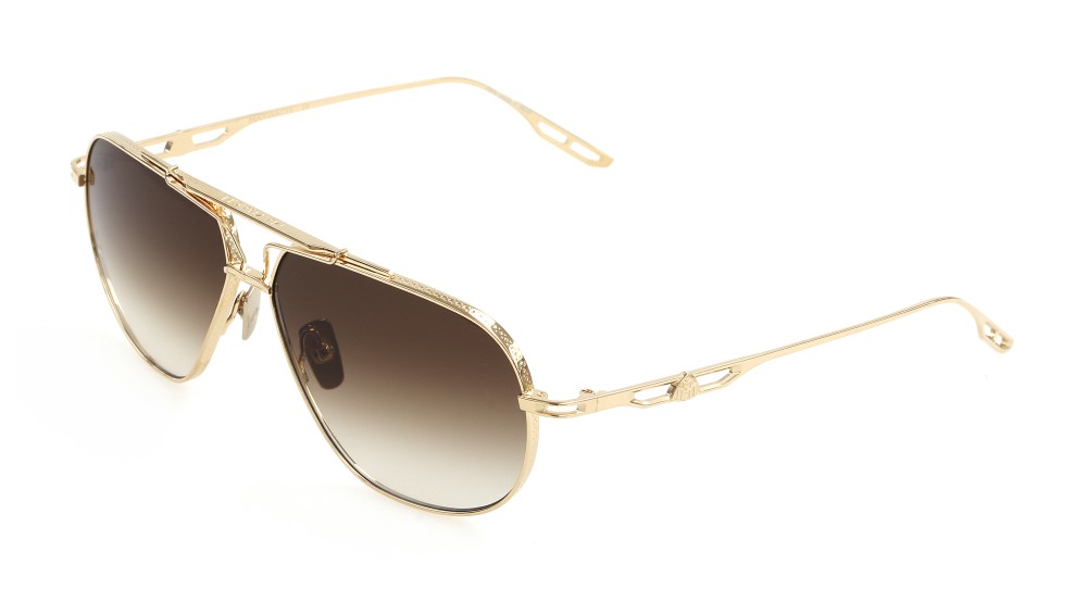 Maybach THE COMMANDER I - MG-Z62 - 64 - PLACCATO ORO (GOLD PLATED) Occhiali da sole Gold Pilot (Aviator)