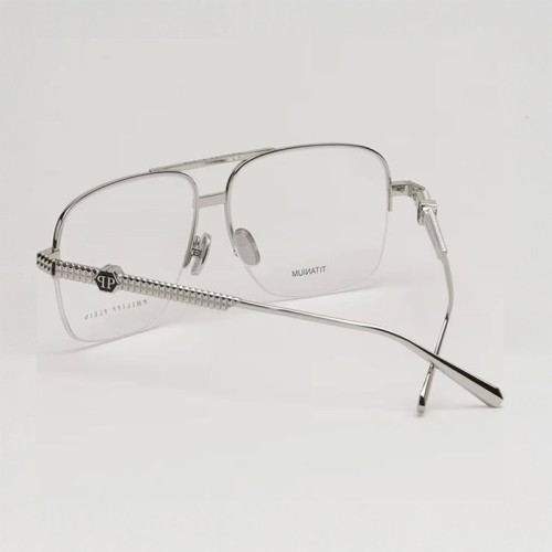 Philipp Plein VPP063W ROCK SUPERHERO - 0589 - 60 Montature ottiche Silver Pilot (Aviator)
