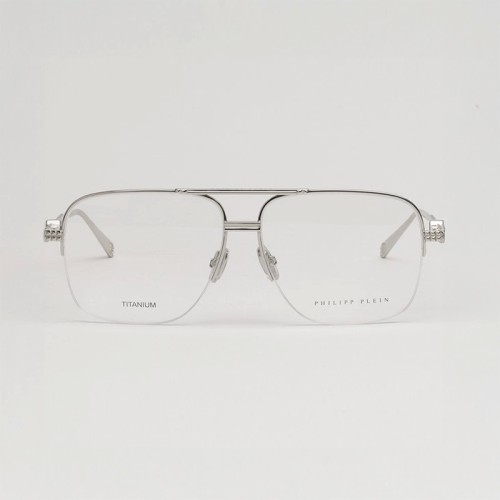 Philipp Plein VPP063W ROCK SUPERHERO - 0589 - 60 Montature ottiche Silver Pilot (Aviator)