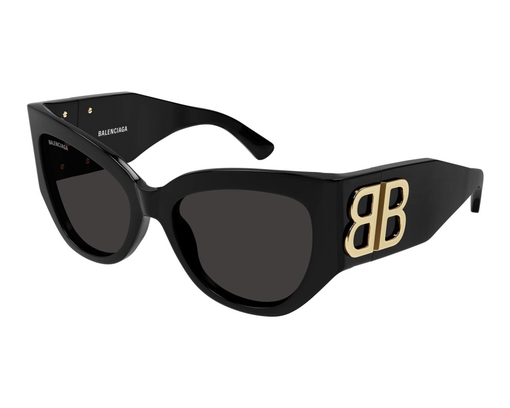 Balenciaga BB0322S - 002 - 55 Occhiali da sole Black Pillow (Rounded)