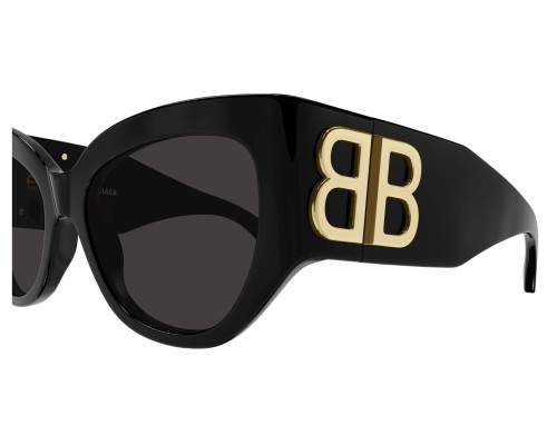 Balenciaga BB0322S - 002 - 55 Occhiali da sole Black Pillow (Rounded)