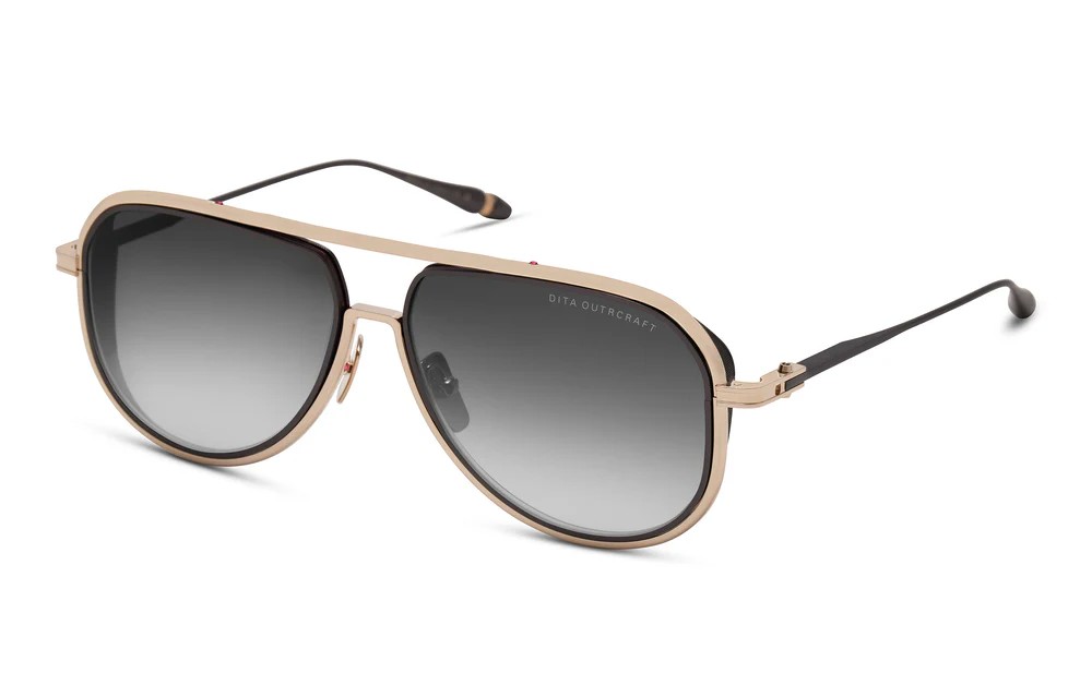 Dita OUTRCRAFT DTS188-A TITANIUM - 01 - 59 Occhiali da sole Gold Pilot (Aviator)