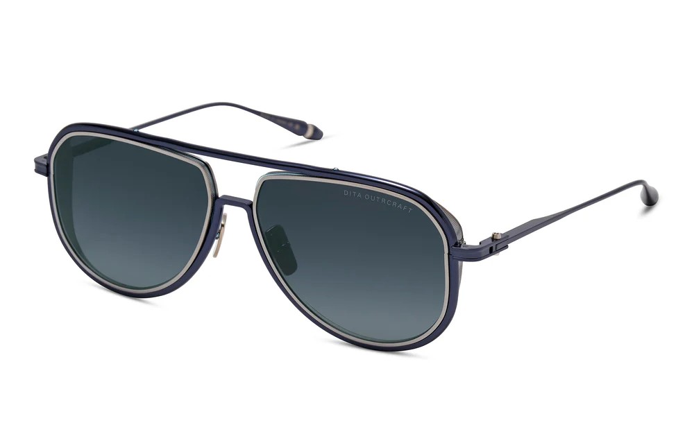Dita OUTRCRAFT DTS188-A TITANIUM - 03 - 59 Occhiali da sole Dark Blue Pilot (Aviator)
