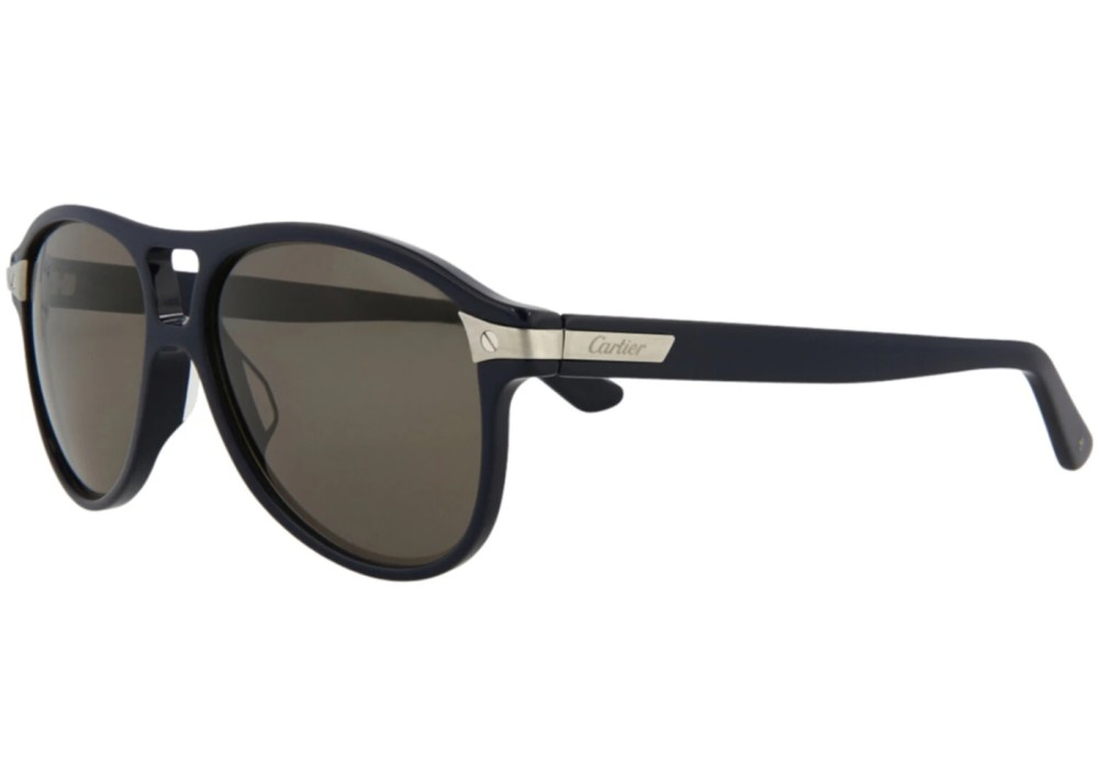Cartier CT0081S - 002 - 56 Occhiali da sole Dark Blue Pilot (Aviator)