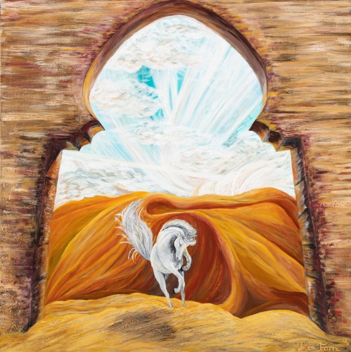 Fanni Mikó - Dipinti - KEYHOLE - 2023, ACRYLIC, CANVAS - 100 X 100