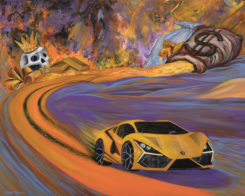 Fanni Mikó LAMBORGHINI - 2023, ACRYLIC, CANVAS - 80 X 100 Dipinti