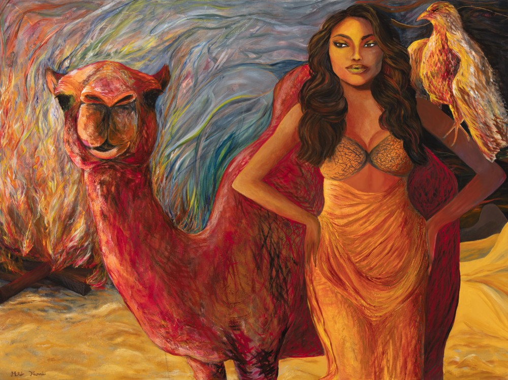Fanni Mikó THE DESERT AT NIGHT - 2023, ACRYLIC, CANVAS - 90 X 120 Dipinti