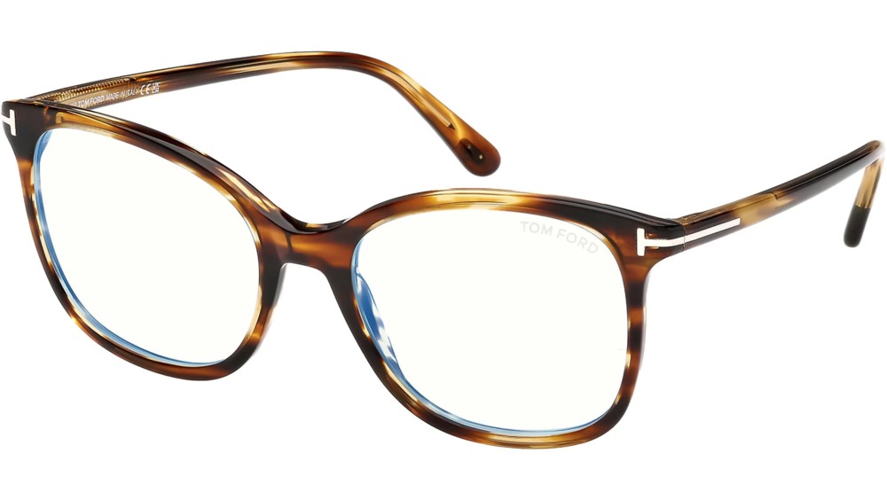 Tom Ford TF6089-B - 055 - 54 - CON LENTI CON FILTRO LUCE BLU-VIOLETTA Montature ottiche Havanna Pillow (Rounded)