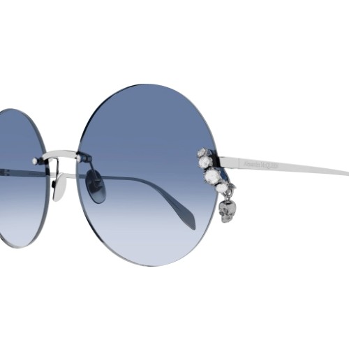 Alexander McQueen AM0418S - 003 - 62 Occhiali da sole Silver Round