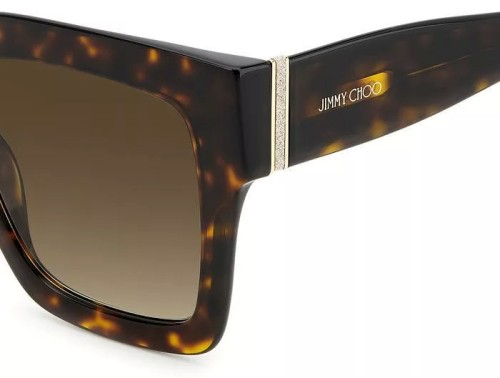 Jimmy Choo EDNA/S - 086HA - 52 Occhiali da sole Havanna Square