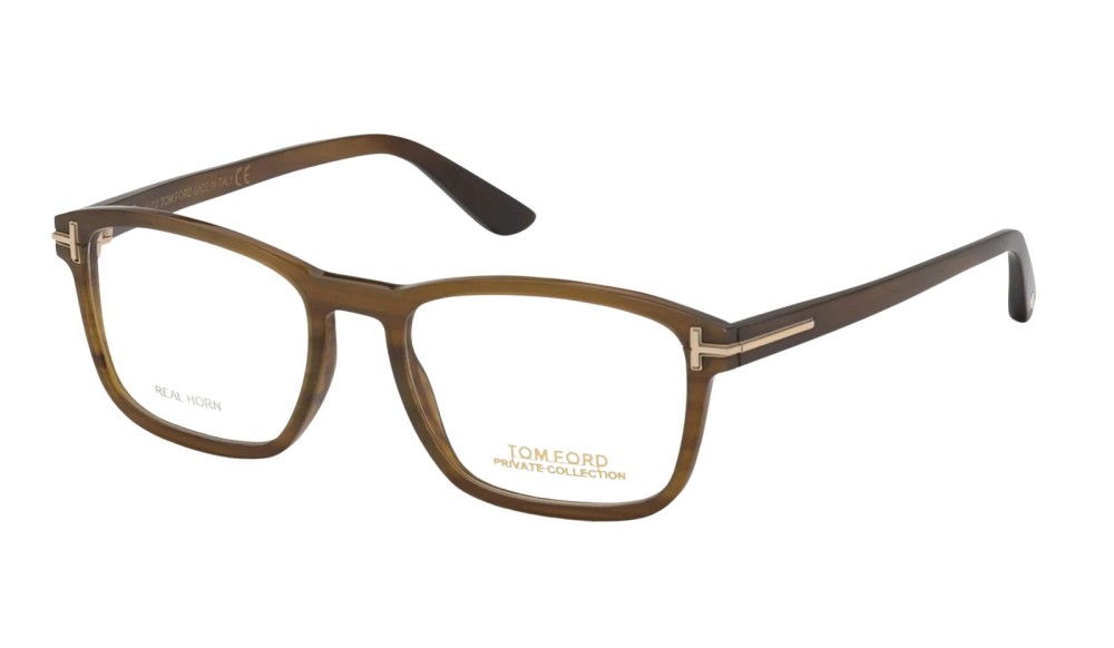 Tom Ford FT5718-Private Collection REAL HORN - 064 - 52 Montature ottiche Brown Square