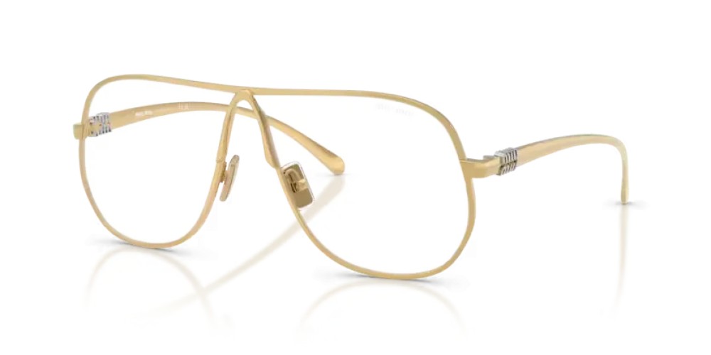 MIU MIU A56S - 5AK08N - 66 - CON LENTI CON FILTRO LUCE BLU-VIOLETTA Occhiali da sole Gold Pilot (Aviator)