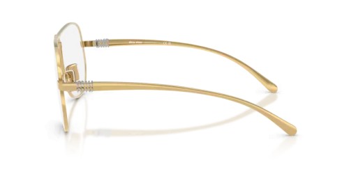 MIU MIU A56S - 5AK08N - 66 - CON LENTI CON FILTRO LUCE BLU-VIOLETTA Occhiali da sole Gold Pilot (Aviator)