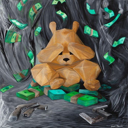 Fanni Mikó - Dipinti - TEDDY - BIG BUSINESS - 2024, ACRYLIC, CANVAS - 70 X 70 - VENDUTA