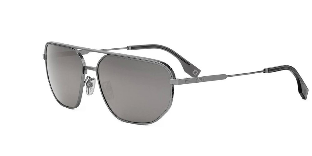 Fendi FE40154U - 12C - 61 Occhiali da sole Silver Pilot (Aviator)