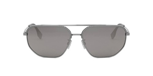 Fendi FE40154U - 12C - 61 Occhiali da sole Silver Pilot (Aviator)