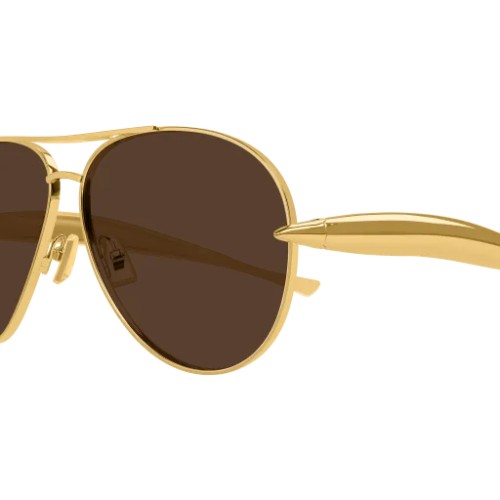 Bottega Veneta BV1305S - 007 - 64 Occhiali da sole Gold Pilot (Aviator)