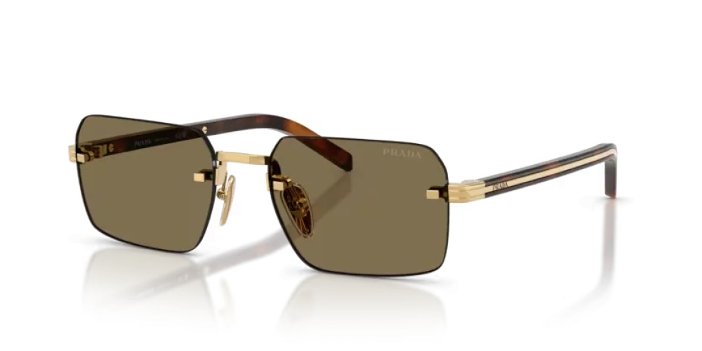 PRADA PR D55S - 5AK90F - 55 Occhiali da sole Gold Rectangle