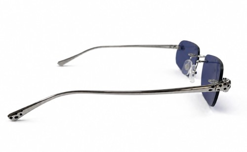 Cartier CT0494O with Custom Lens - 002 - 55 Occhiali da sole Silver Rounded