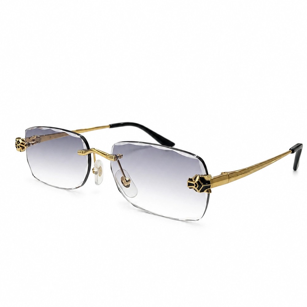 Cartier CT0418O with Diamond Cut Lenses Style - 001 - 58 - LIMITED EDITION Occhiali da sole Gold Rectangle