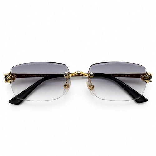 Cartier CT0418O with Diamond Cut Lenses Style - 001 - 58 - LIMITED EDITION Occhiali da sole Gold Rectangle