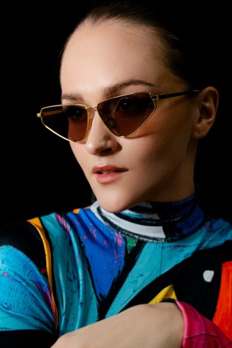 Fendi FE40068U - 30E - 60 Occhiali da sole Gold Cat Eye