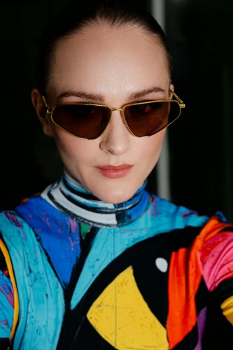 Fendi FE40068U - 30E - 60 Occhiali da sole Gold Cat Eye