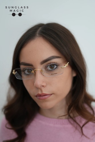 MIU MIU MU 50YV - 5AK1O1 - 52 Montature ottiche Gold Rectangle