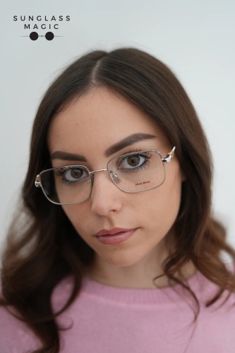 MIU MIU MU 51ZV - 1BC1O1 - 52 Montature ottiche Silver Rectangle