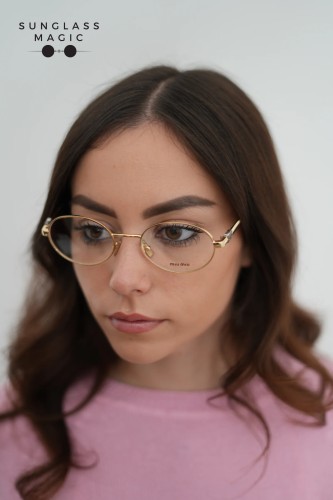 MIU MIU MU 50ZV - 5AK1O1 - 52 Montature ottiche Gold Oval