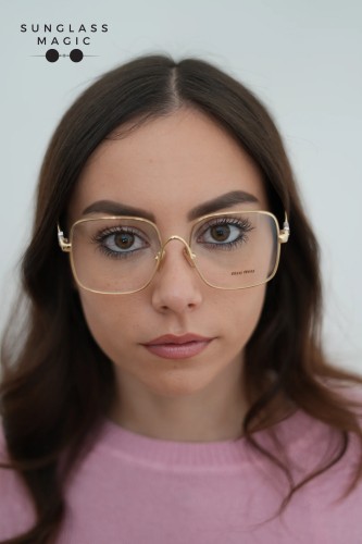 MIU MIU MU 51YV - 5AK1O1 - 53 Montature ottiche Gold Square