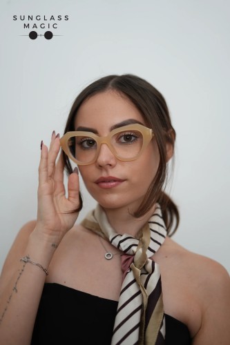 Off-White OERJ043 - 1700 - 51 Montature ottiche Beige Cat Eye