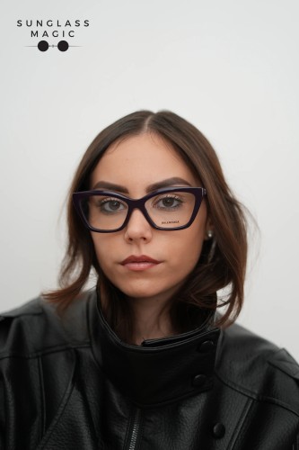 Balenciaga BB0342O - 007 - 55 Montature ottiche Purple Cat Eye