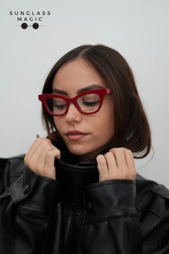 Alexander McQueen AM0381O - 003 - 47 Montature ottiche Red Cat Eye