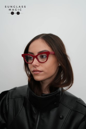 Alexander McQueen AM0381O - 003 - 47 Montature ottiche Red Cat Eye