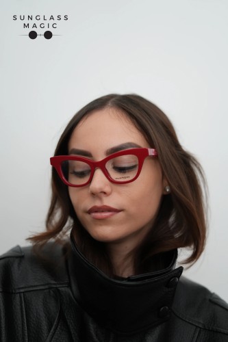 Alexander McQueen AM0381O - 003 - 47 Montature ottiche Red Cat Eye