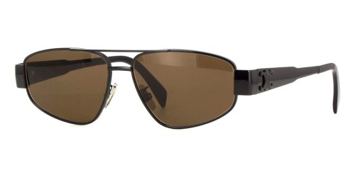 Celine CL40281U Triomphe Metal - 01E - 57 Occhiali da sole Black Pilot (Aviator)