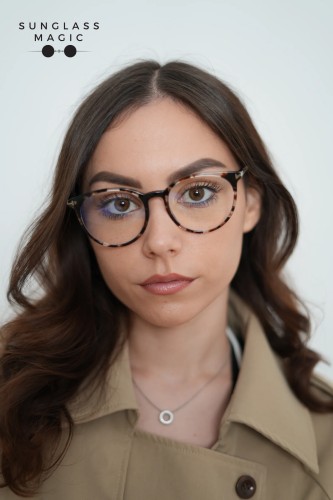 Tom Ford TF5575-B - 055 - 51 - CON LENTI CON FILTRO LUCE BLU-VIOLETTA Montature ottiche Havanna Round