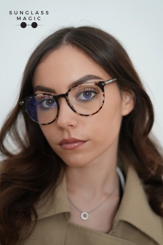 Tom Ford TF5575-B - 055 - 51 - CON LENTI CON FILTRO LUCE BLU-VIOLETTA Montature ottiche Havanna Round