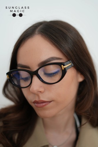 Tom Ford TF6031-B ICON COLLECTION - 001 - 53 - CON LENTI CON FILTRO LUCE BLU-VIOLETTA Montature ottiche Black Cat Eye