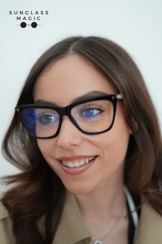 Tom Ford TF6064-B-ECO - 001 - 56 - CON LENTI CON FILTRO LUCE BLU-VIOLETTA Montature ottiche Black Cat Eye