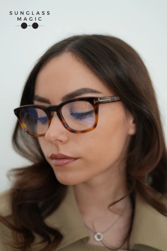 Tom Ford FT5870-B - 056 - 50 - CON LENTI CON FILTRO LUCE BLU-VIOLETTA Montature ottiche Havanna Square