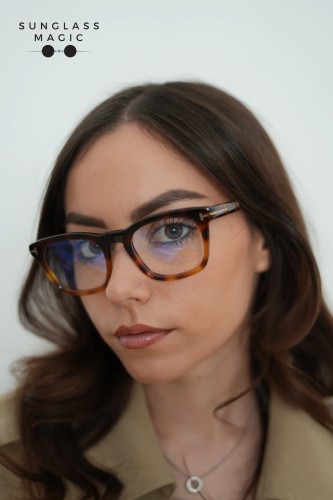 Tom Ford FT5870-B - 056 - 50 - CON LENTI CON FILTRO LUCE BLU-VIOLETTA Montature ottiche Havanna Square