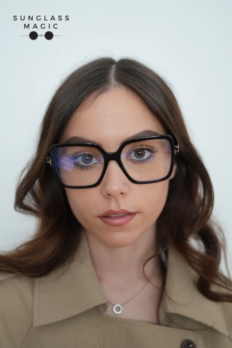 Tom Ford TF6063-B ECO - 001 - 56 - CON LENTI CON FILTRO LUCE BLU-VIOLETTA Montature ottiche Black Square