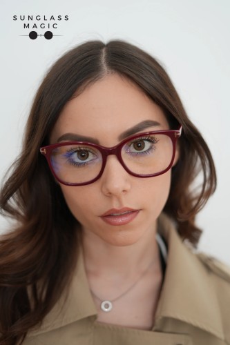 Tom Ford TF6089-B - 069 - 54 - CON LENTI CON FILTRO LUCE BLU-VIOLETTA Montature ottiche Burgundy Pillow (Rounded)